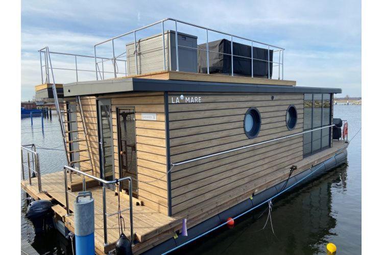 Hausboot Fjord Haven Mit Biosauna In Barth Esterno foto